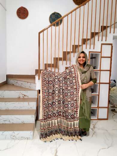 Modal Silk Natural Dye Hand Block Print Dupatta